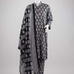 Black white stitched suit