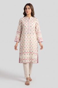 Jacquard pink white Kurta