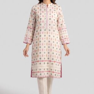 Jacquard pink white Kurta